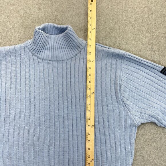 SOUTHPOLE Sweater Mens Large L Blue Pullover Ribbed Turtleneck Vintage Y2K - Picture 7 of 9